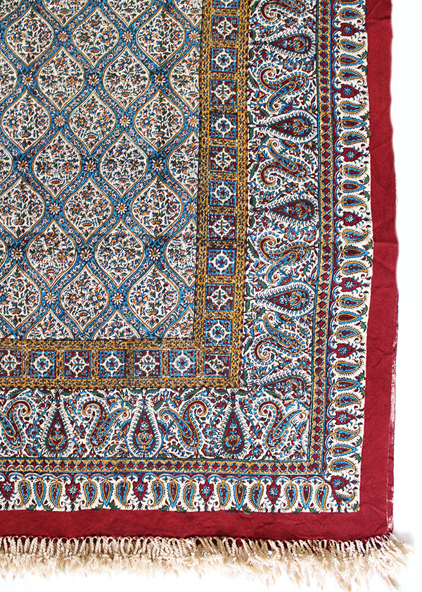 Persian textile block-printed handmade (Ghalamkar), Pure cotton, 150* ...