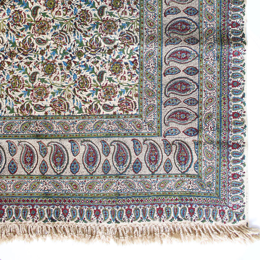 Persian textile block-printed handmade (Ghalamkar), Pure cotton, 200* ...