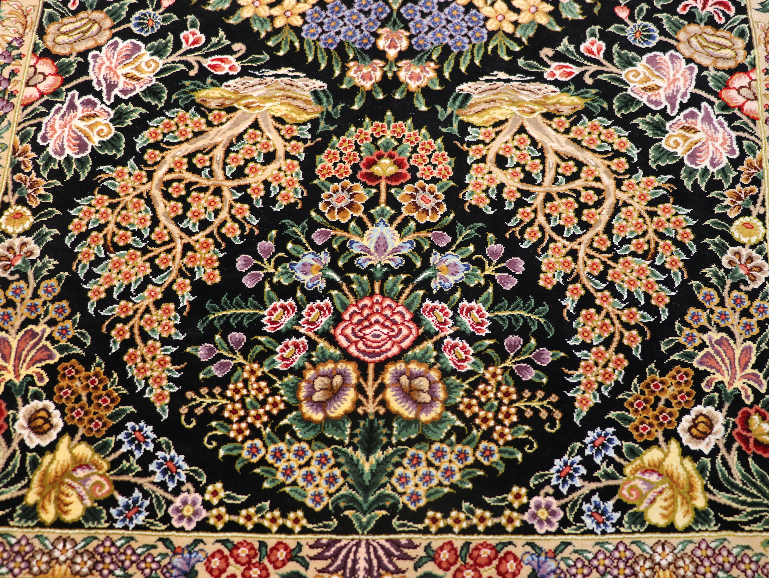 Complete Silk Carpet, Sarasar Derakhti, 120 × 80, Lacquer, Qom, Iran ...