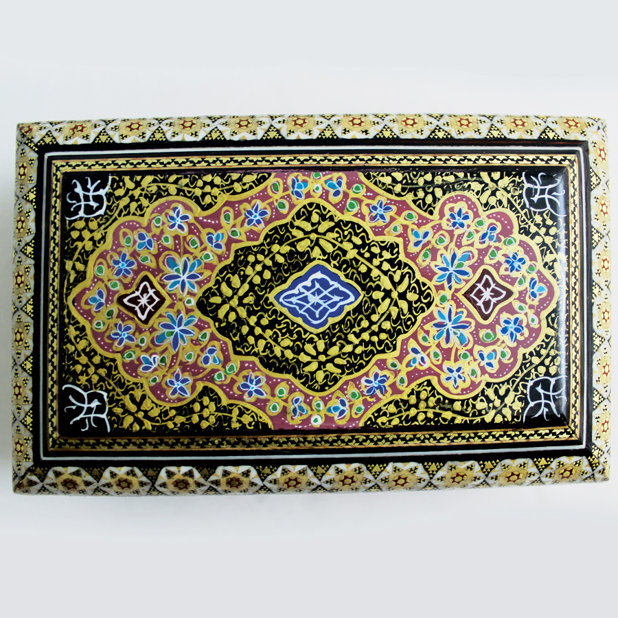 Persian inlaying handmade (Khatam) - Jewelry box with Eslimy miniature ...