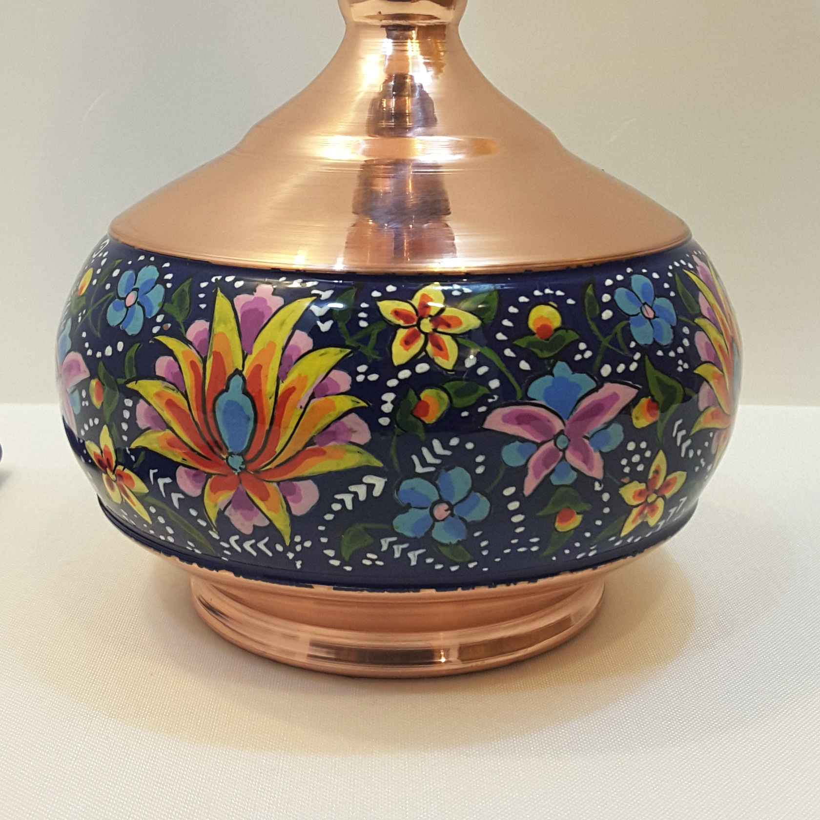 Persian Enameled Handicraft  Mina Flower pot  Shalqami 