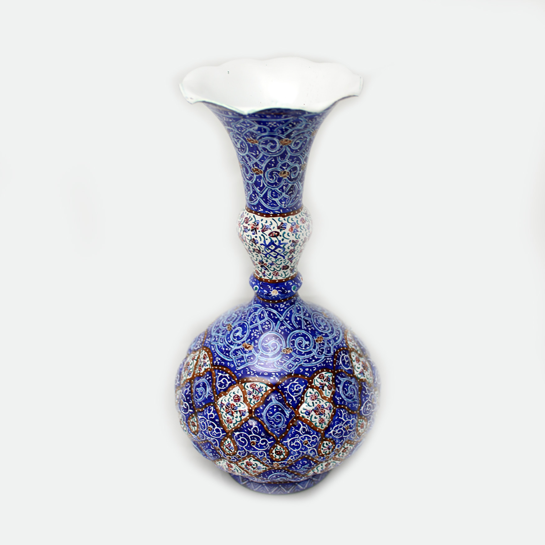 Persian Enameled handicraft (Mina) - Vase Papioni design - 22cm | Taha ...