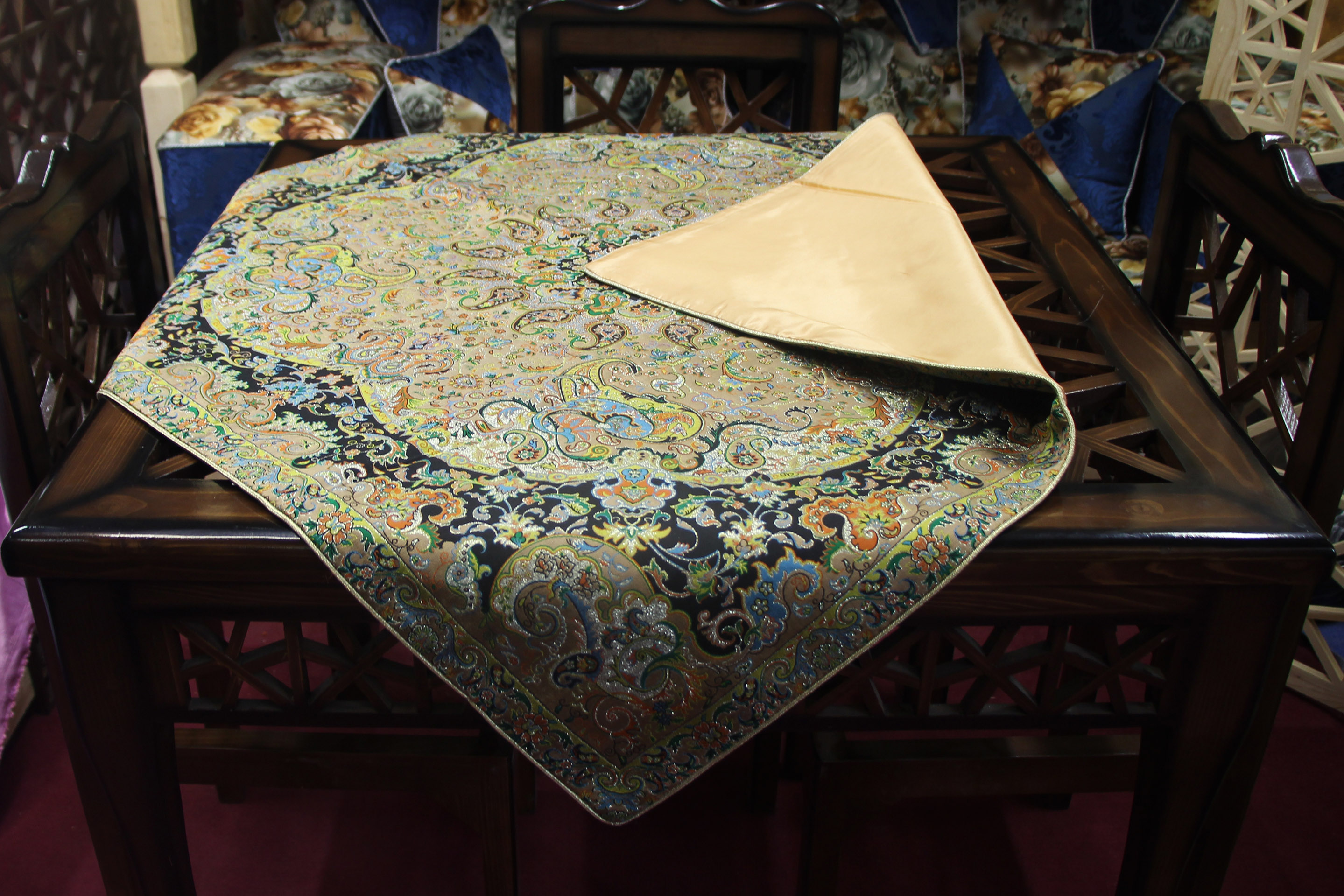 Termeh - Rezaei Kimia design - Brown 100 cm | Taha Handicraft Shop