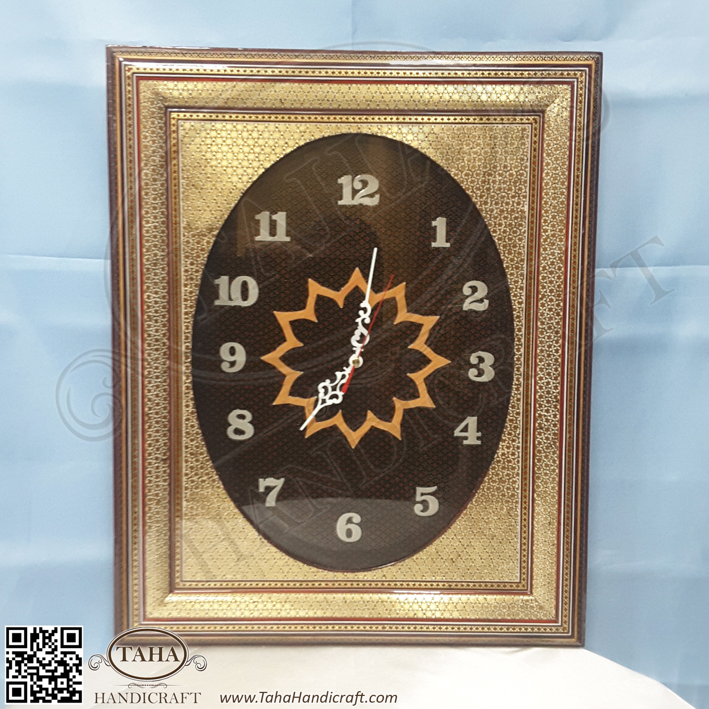 Iranian handicraft - Persian Inlayed (Khatam) elliptical Wall Clock ...