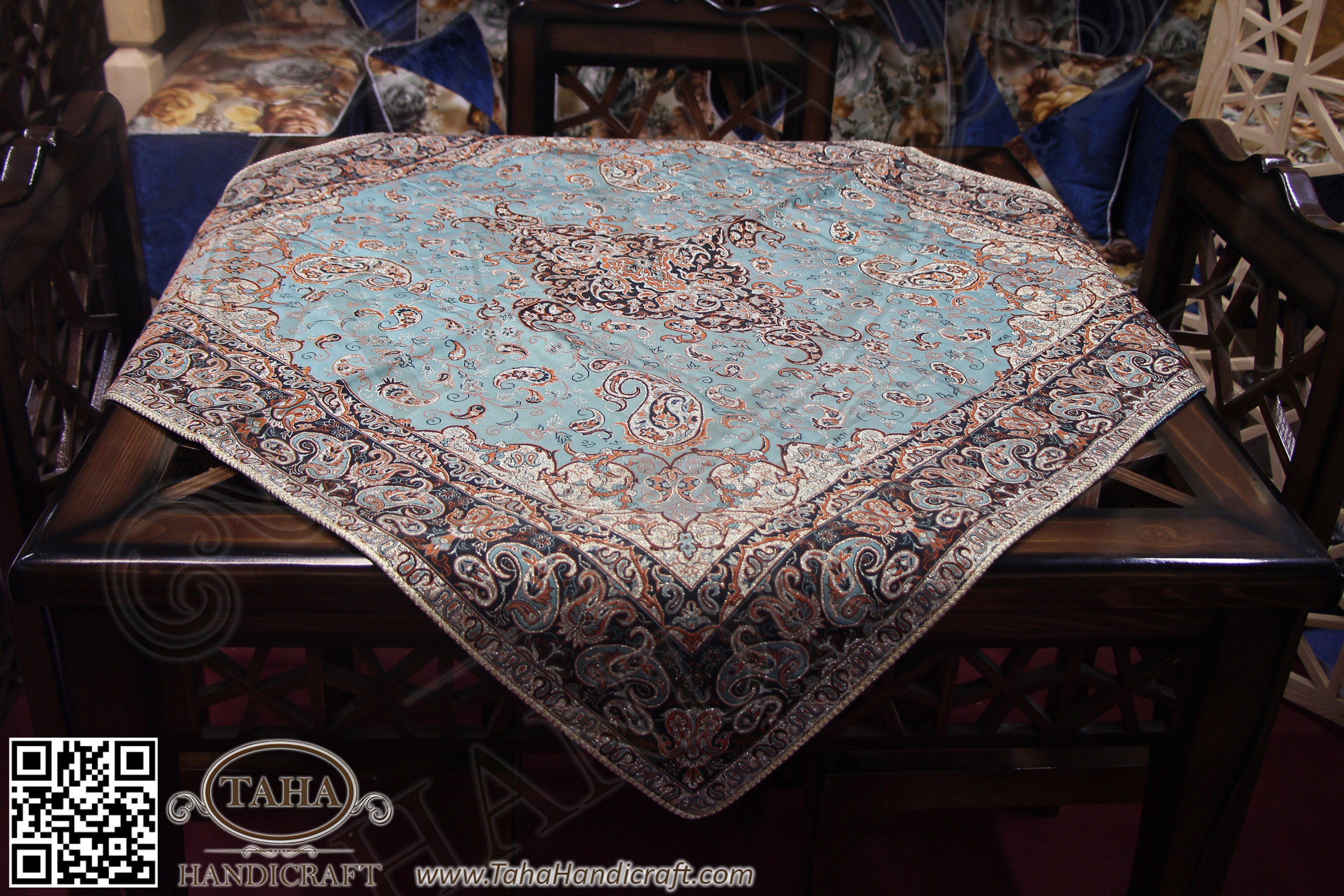 Handmade Table Cloth Paisley High Quality Persian LUXURY Termeh Silk Runner 